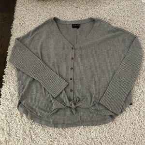 Brand New Grey Urban Outfitters Waffle Knit Top